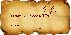 Izsák Jeremiás névjegykártya